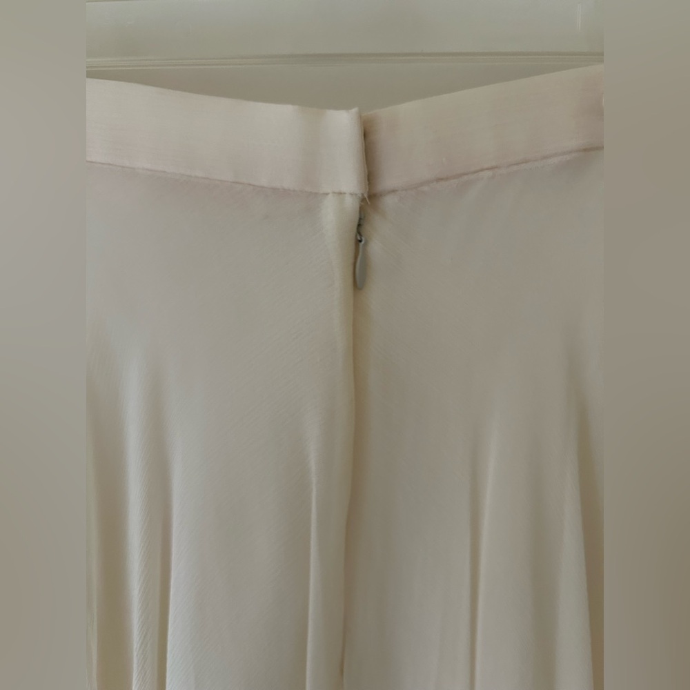 *SOLD* Vintage Cream Chiffon Maxi Skirt with Matching Faux Pearl Scarf - Picture 10 of 14